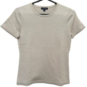 Brooks Brothers Saxxon Wool Beige Short Sleeve Knit Tee